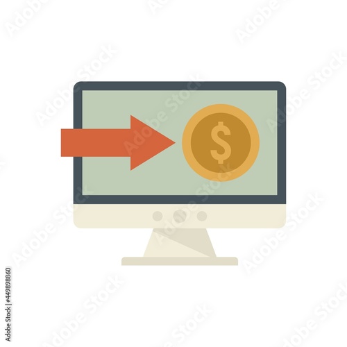 Take online loan icon flat isolated vector