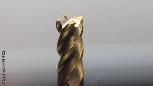 close up of 4 flute solid carbide end mill photo