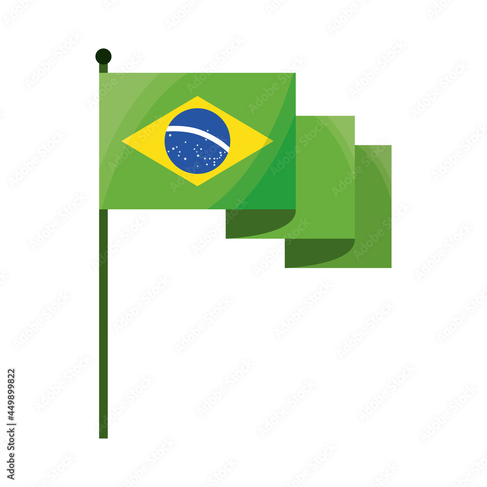 flag of brazil in stand