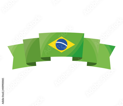 flag brazil in ribbon