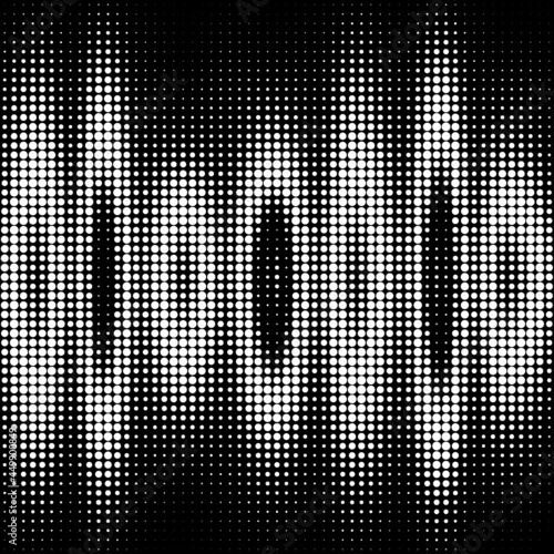Abstract Halftone White dots on black Background, vector illustration