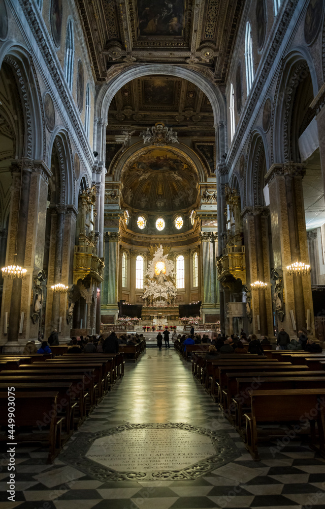 The historic cathedral Duomo in Naples in Italy