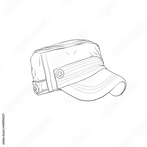 Outline sketch of cadet Cap Retro.