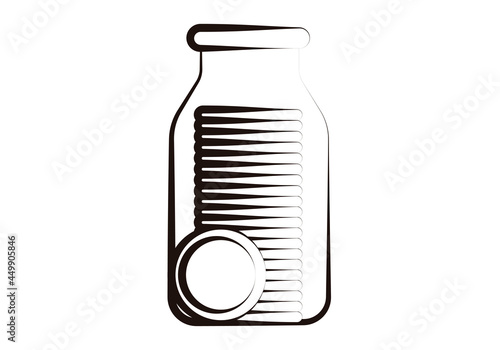 Icono negro de pilas de monedas en fondo blanco en bote de cristal.