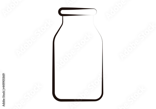 Icono negro de bote de cristal vacío-