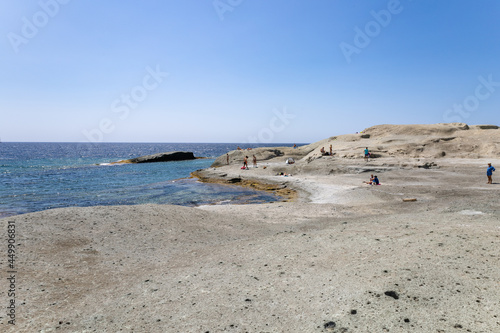 Surreal volcanic moon landscape near Cane Malu beach. Bosa  Oristano  Sardinia  Italy  Europe