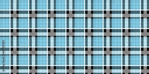 Vector Plaid Blue Color Check Seamless Pattern in Geometric Abstract Style Can be used for Teen Fashion Fabric Design, Textile Classic Dress, Picnic Blanket, Retro Print Shirt and Background Texture