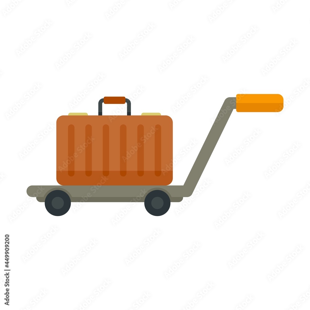 Travel bag cart icon flat isolated vector Travel bag cart icon flat isolated vector