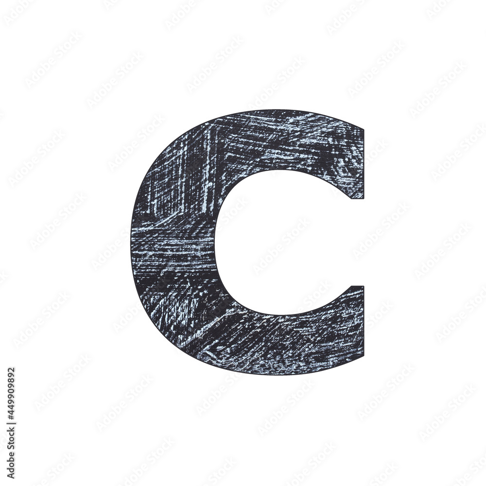 c Lowercase letter - font alphabet hand drawn with chalk c Lowercase letter - font alphabet hand drawn with chalk