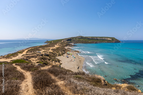Capo San Marco beach in protected marine area of the Sinis Peninsula. San Giovanni in Sinis, Cabras, Oristano, Sardinia, Italy