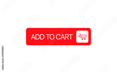 Add to cart button Shopping cart icon Flat design