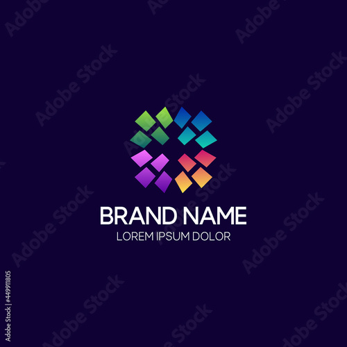 Free Download Illustration vector graphic of Creative logo.  squares art. Colorfull style. Aplication icon. Design inspiration. Fit to your Digital media, Business, Company etc - GFXLoad