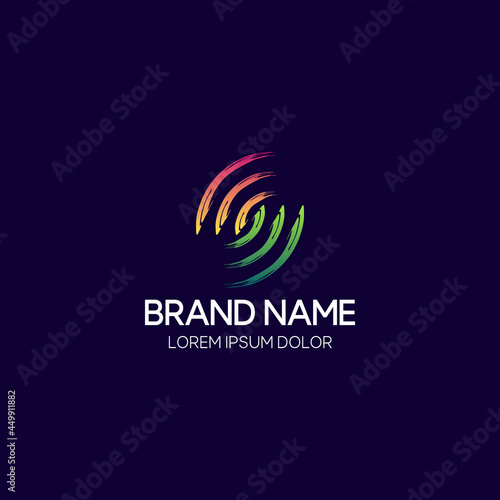 Illustration vector graphic of Creative logo.  Splatter art. Colorfull style. Aplication icon. Design inspiration. Fit to your Digital media, Business, Company etc