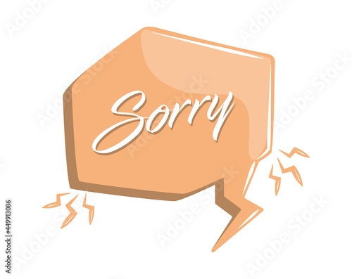 balloon text with sorry