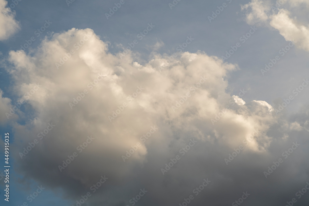 Beautiful clouds with blue sky background. Nature weather