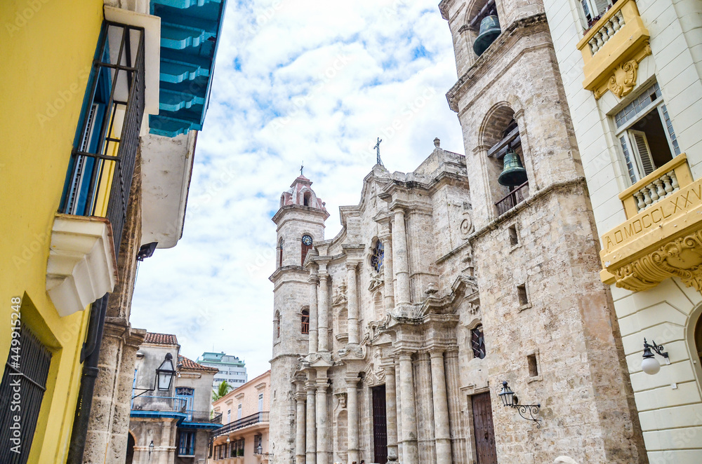 Old Cathedral and buildings in Havana, Cuba