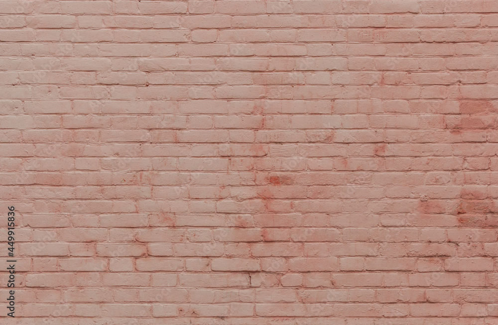 Fototapeta premium Pink wall sweet color pastel bricks for backdrop and wallpaper.