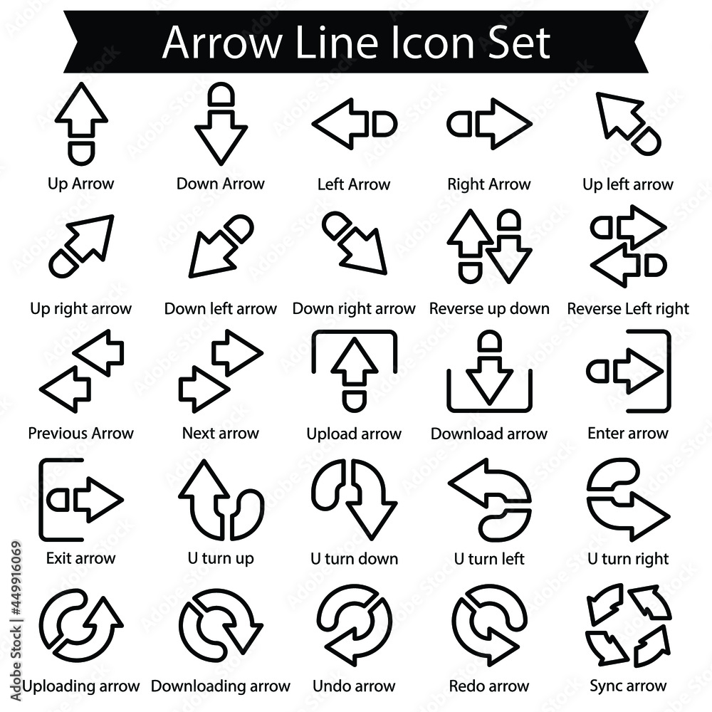 Arrow Line Icon Set