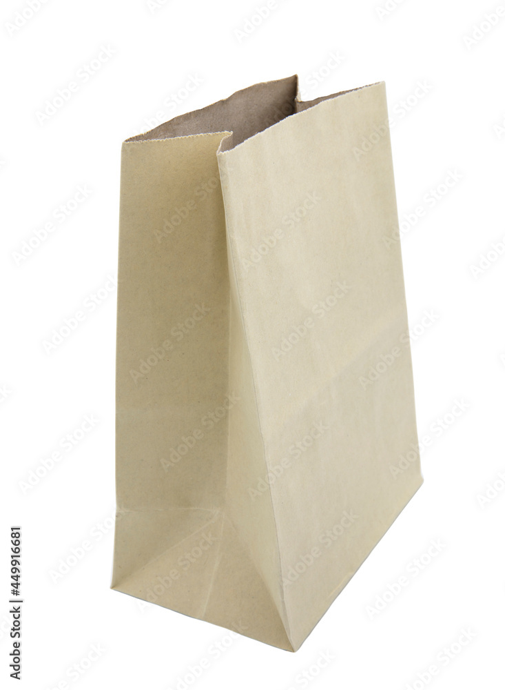 Empty paper bag for takeaway isolated on white background.. Empty paper bag for takeaway isolated on white background..