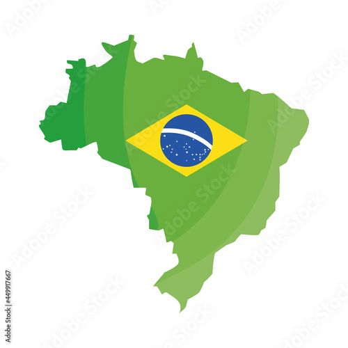 brazil map and flag