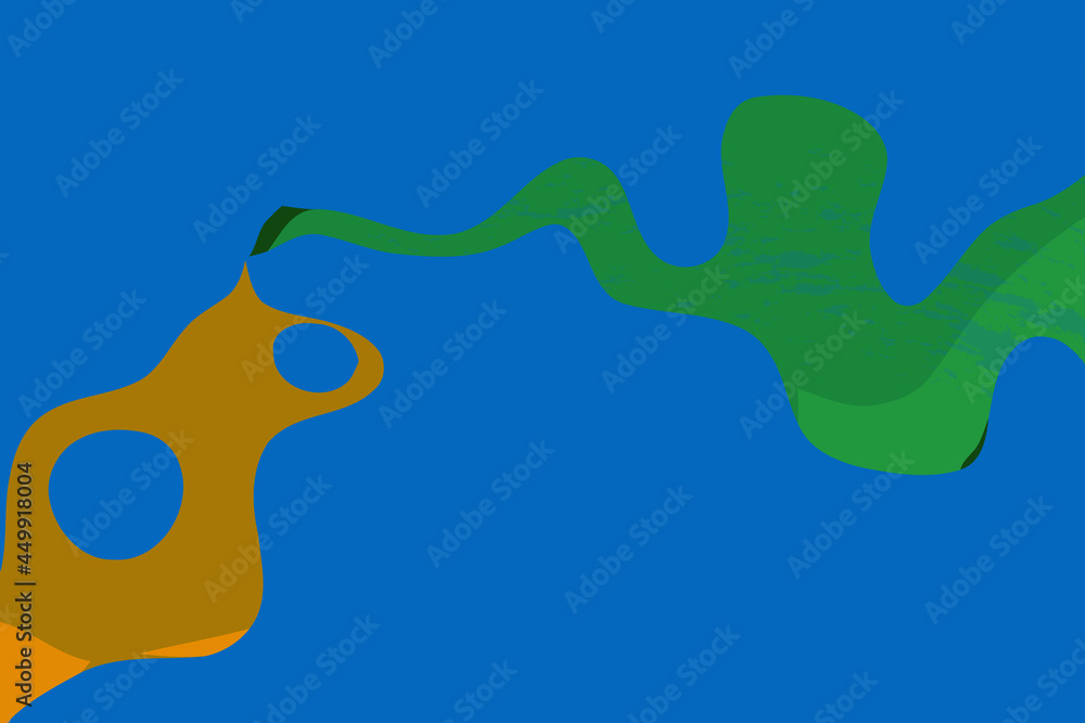 Obraz premium Blue dynamic background. Abstract curve design. Grunge texture vector. 2D rendering digital illustration.