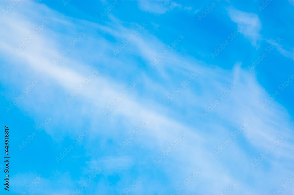 Blue sky background with white stratus clouds. Picture for weather forecast, desktop. Blue sky background with white stratus clouds. Picture for weather forecast, desktop.