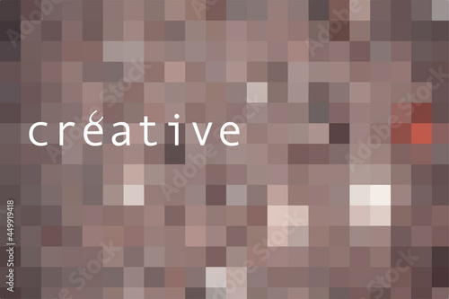 Abstract pixel brown background. Vector geometric texture of squares from dark to light brown pixels. A backing of mosaic squares. Vector illustration