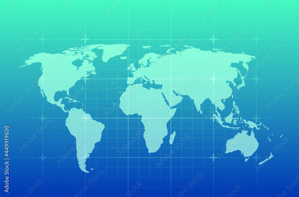 world map with blue gradient background