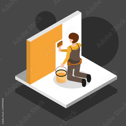 man painting the wall