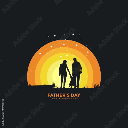 Happy Father's Day logo design template illustration vector