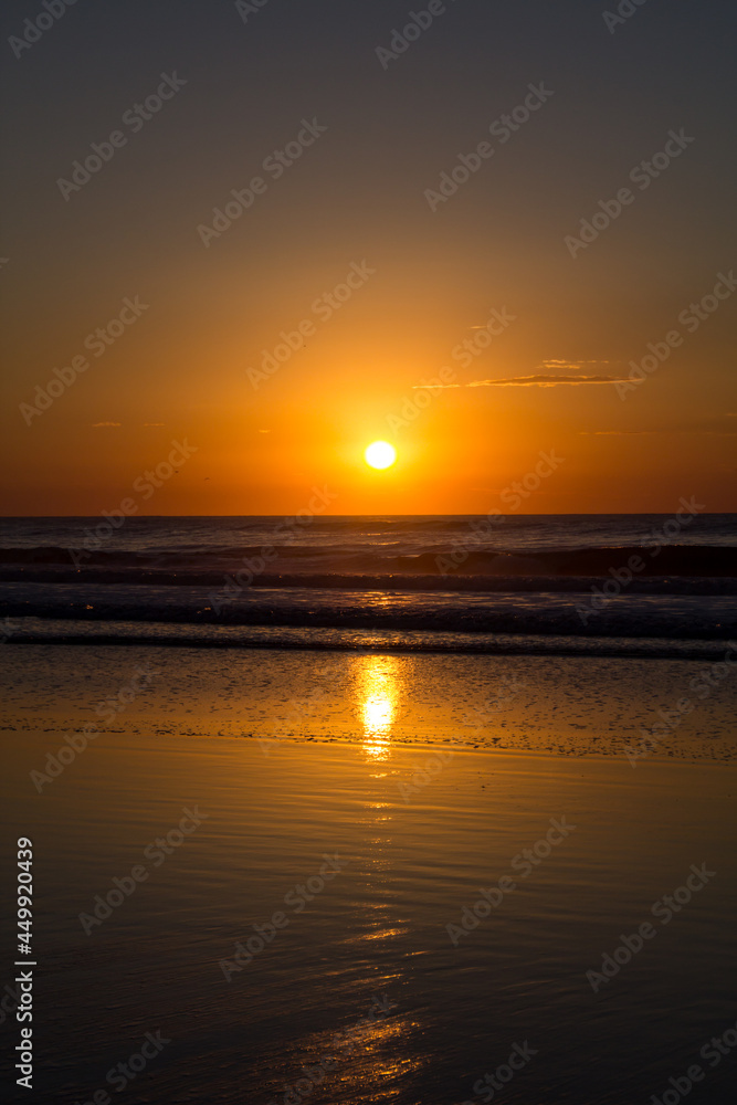 Sunrise on the Santinho's beach in Florianopolis, south Brazil