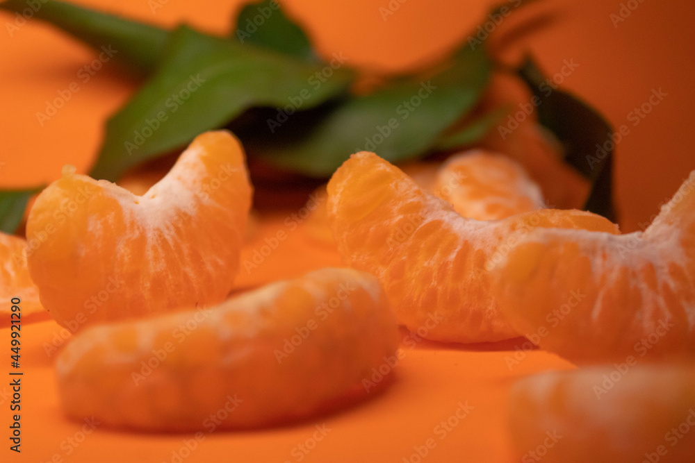 tangerines on a green background