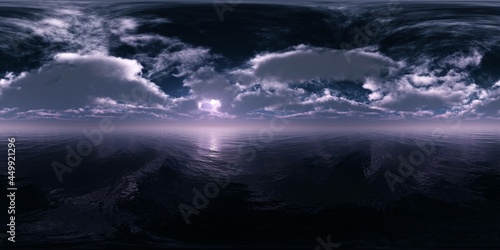 panorama of a stormy sea, HDRI, environment map , Round panorama, spherical panorama, equidistant projection, 360 high resolution panorama 3d rendering, 