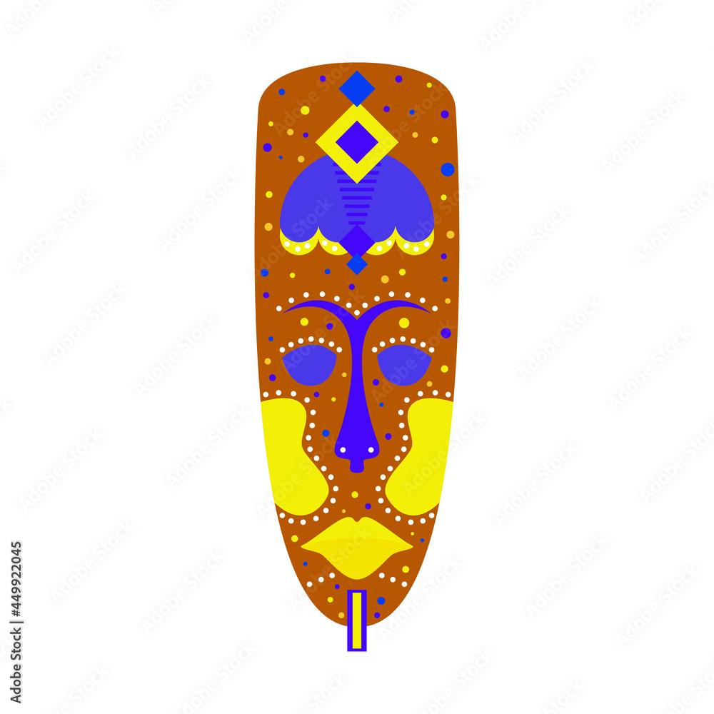 African mask voodoo shaman face icon. African mask voodoo shaman face icon.