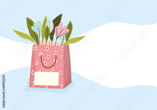 shopping bag with flowers