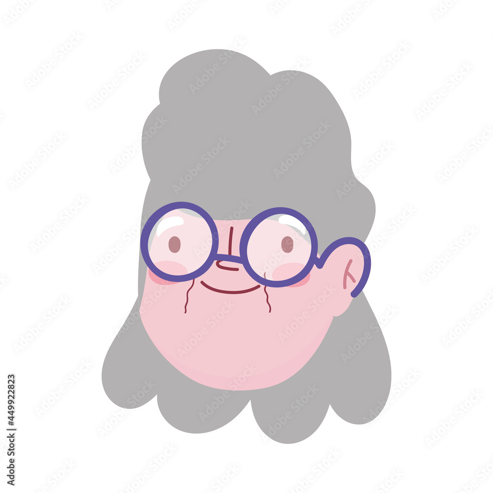 cartoon grandma with glasses