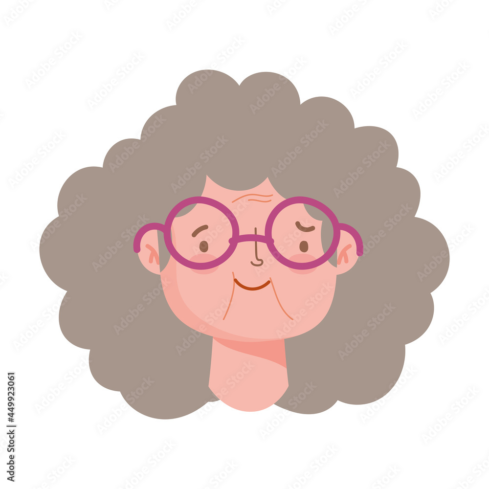 grandmother with curly hair grandmother with curly hair