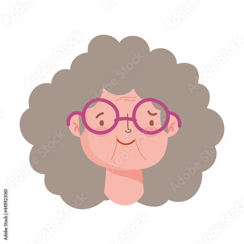 grandmother with curly hair