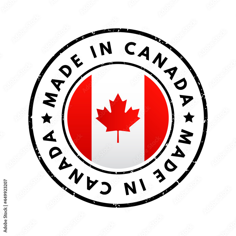 Made in Canada text emblem badge, concept background Made in Canada text emblem badge, concept background