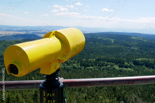 Widok na góry, lorneta.