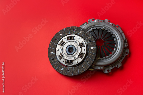 New disc clutch kit on a red background