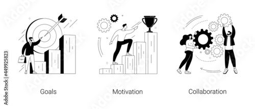 Business growth abstract concept vector illustrations.