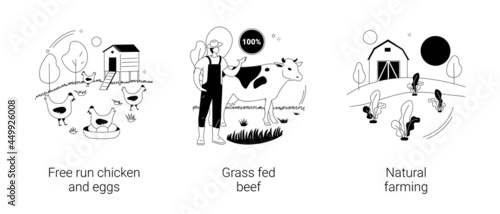 Eco farming abstract concept vector illustrations.