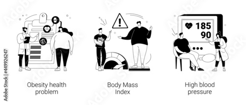 Obese people abstract concept vector illustrations.
