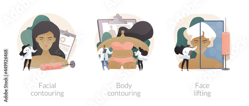 Beauty procedure abstract concept vector illustrations.