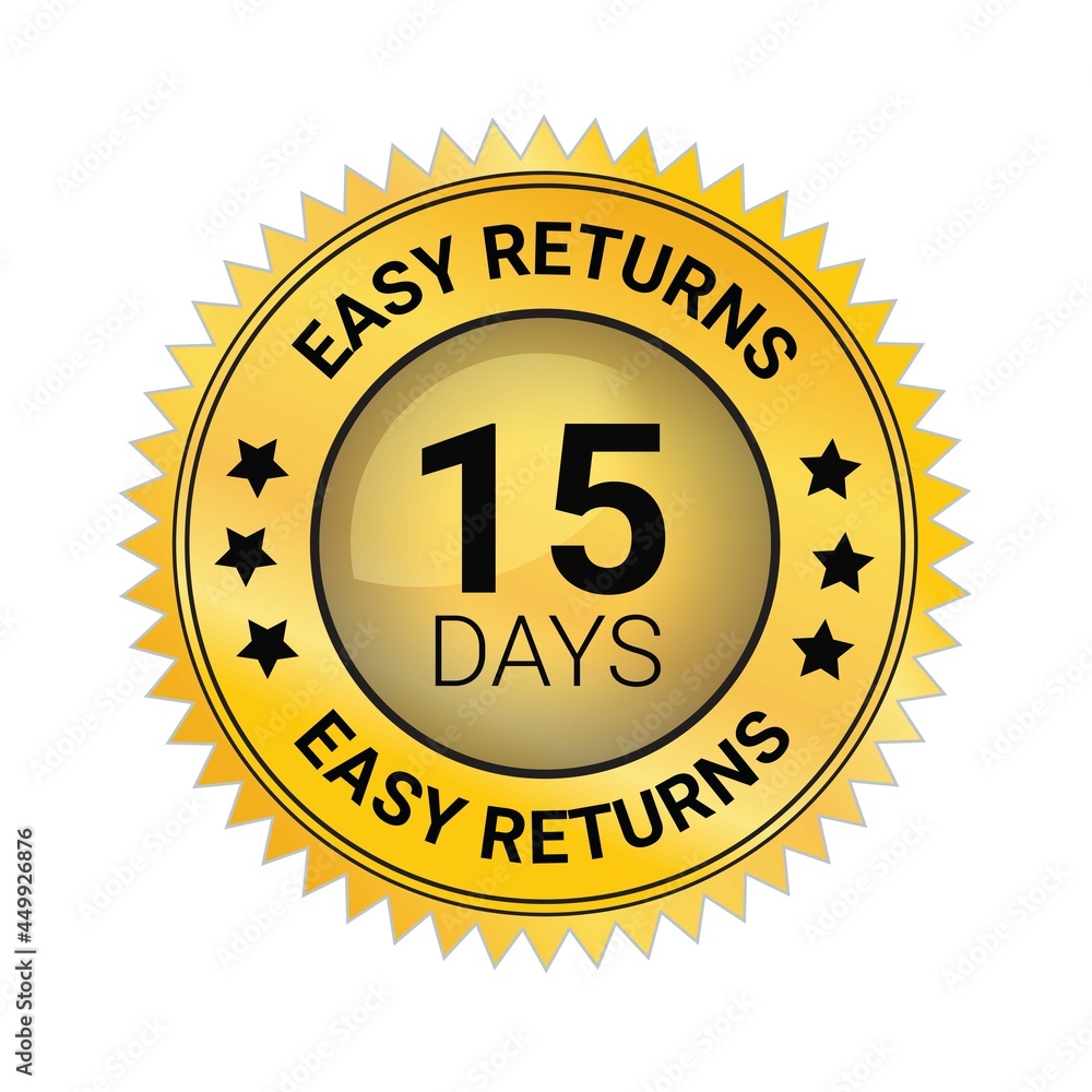 Fototapeta premium Easy Returns vector logo. trust badges. easy returns 15 days