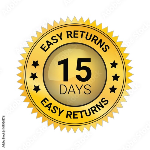 Easy Returns vector logo. trust badges. easy returns 15 days