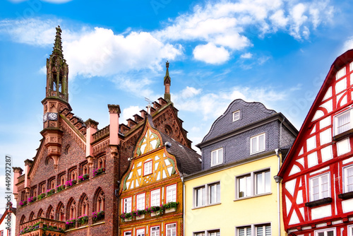 View to the old town hall and half-timbered houses in the old town of Montabaur, Germany