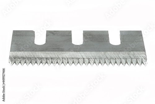 A serrated industrial blade for tape cutters, isolated on a white background.