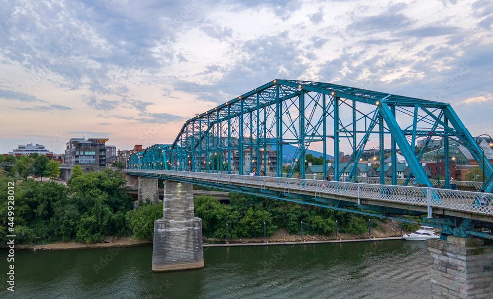 Fototapeta premium bridge over the river side view.
